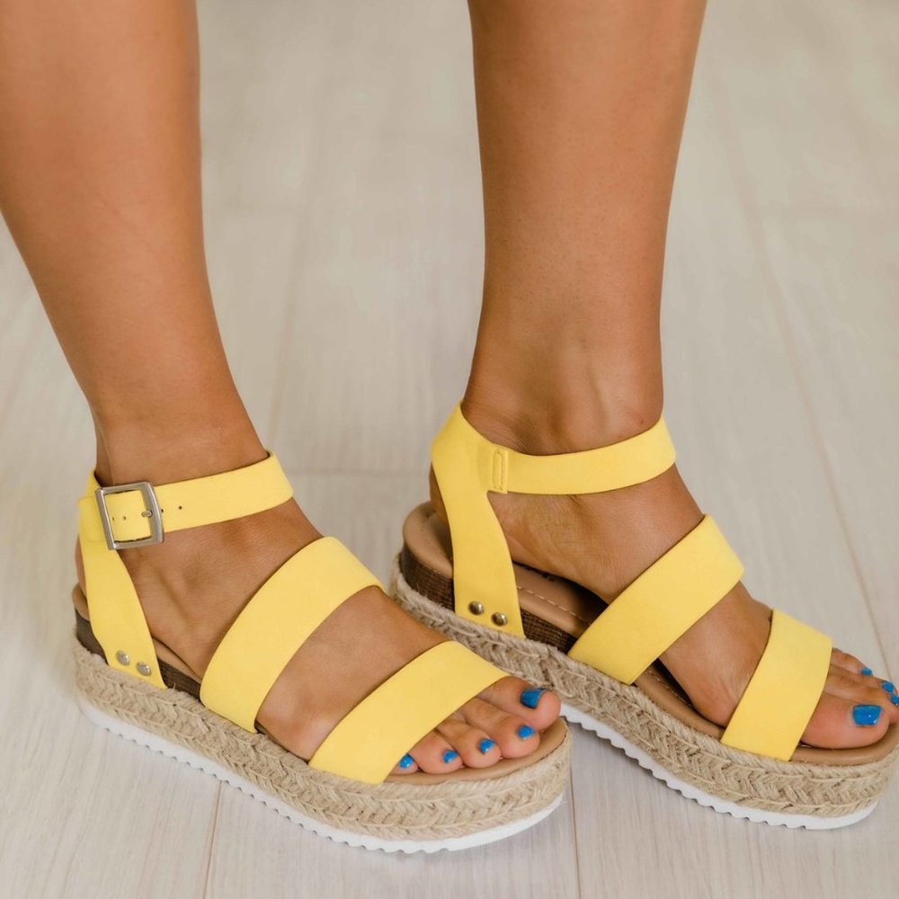 NEW🔥Ankle Strap Espadrille Wedge Heel Cage Sandal - Picture 3 of 5